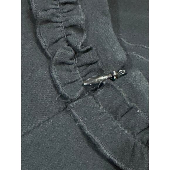 Alexis Black Marianne Tiered Bell-Sleeve Crepe Mini Dress Ruffled Trim Small - Picture 10 of 10